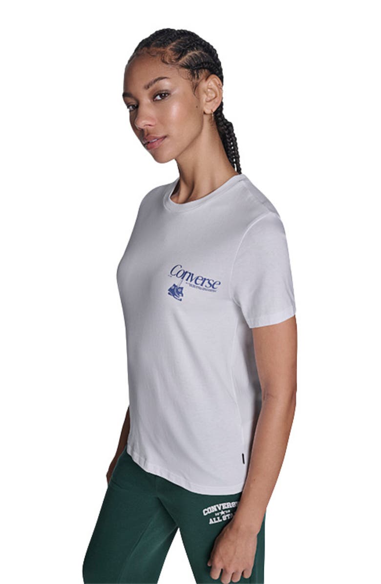 Converse Women's Hanging Shoes T-Shirt, Alternate, color, White 10A