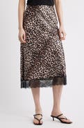 Rails Ebony Leopard Print Lace Satin Skirt