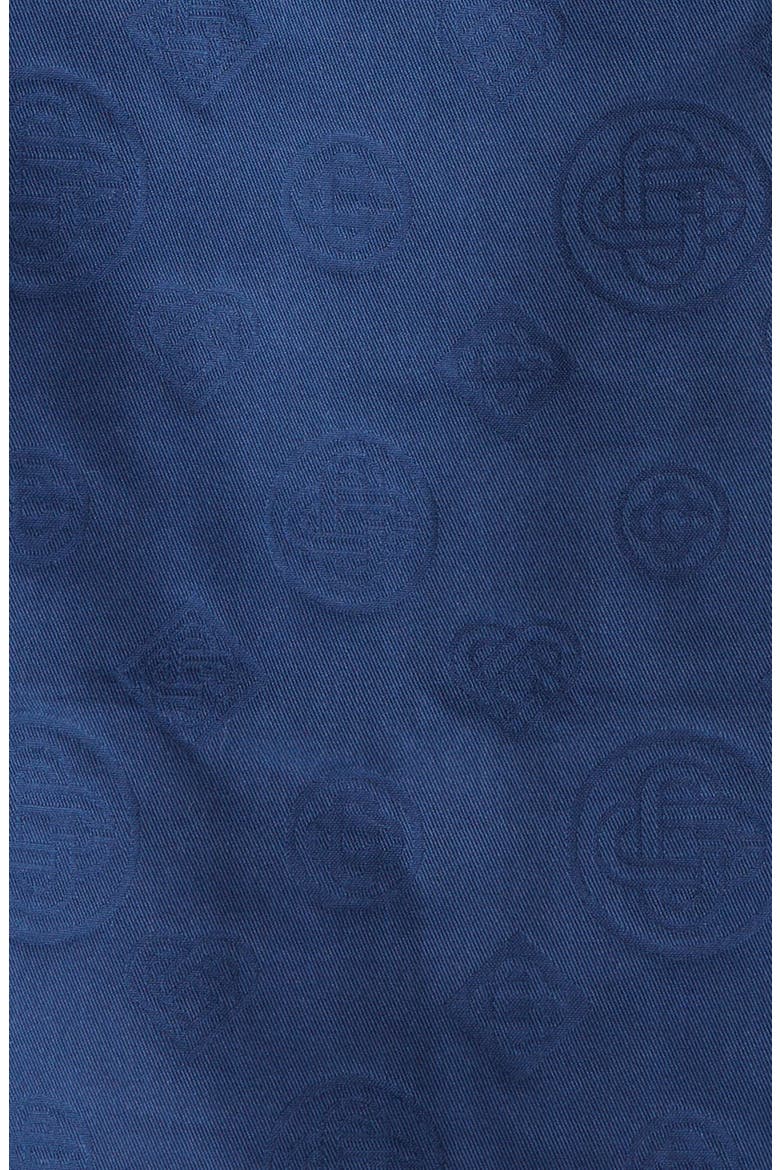 Monogram Cotton Poplin Camp Shirt, Alternate, color, NAVY