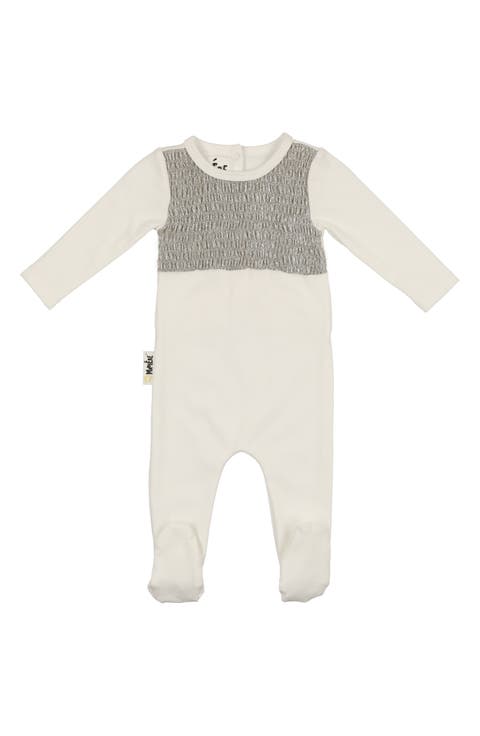 Metallic Smocked Bodice Footie (Baby)