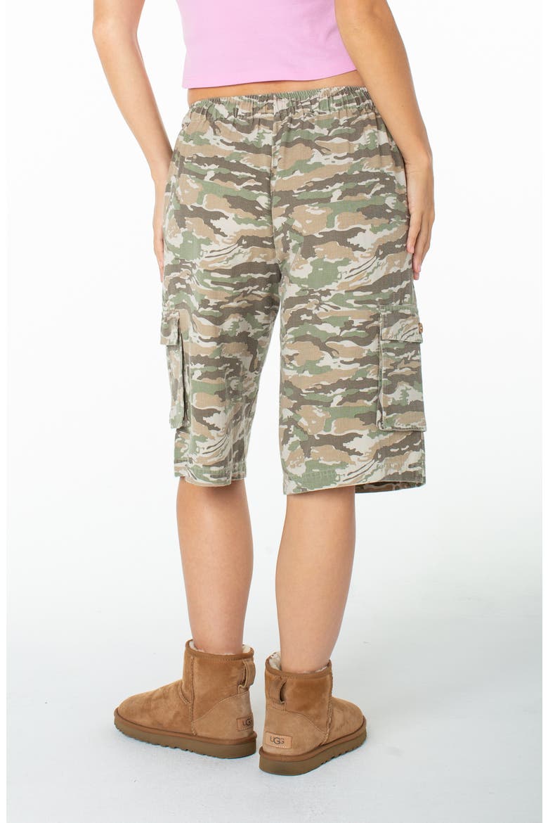 Precious Cargo Camo Shorts, Alternate, color, OIL GREEN