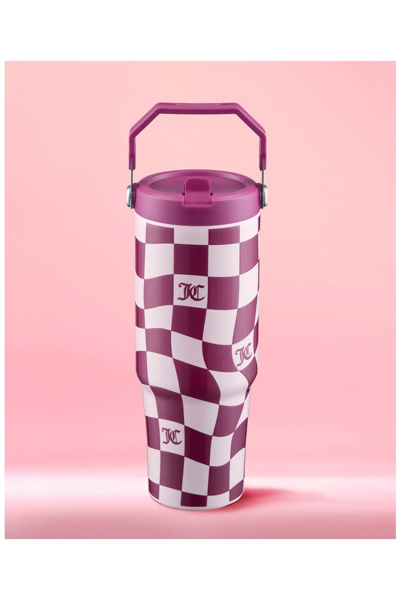 Flip Flow 30-Ounce Stainless Steel Tumbler, Alternate, color, PINK WAVY CHECK