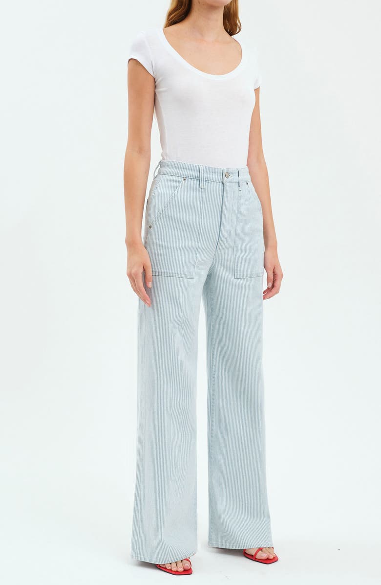 DAZE Far Out Utility Wide Leg Jeans, Alternate, color, Blue Bell Stripe
