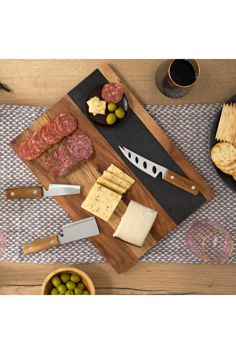 Wood & Slate Cheese Board, Alternate, color, Wood
