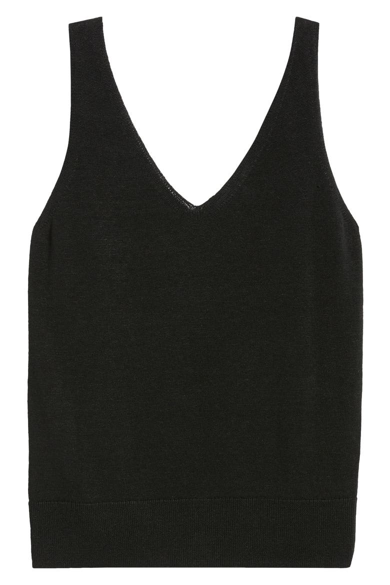 Addison Linen Blend Sweater Tank, Alternate, color, BLACK