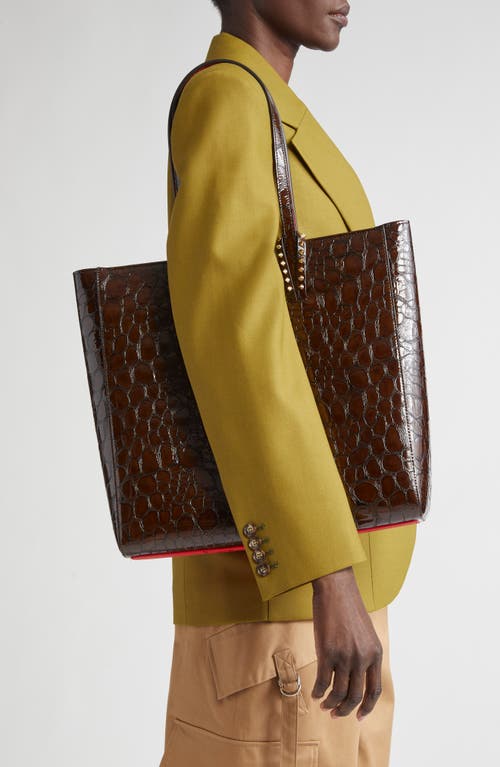 Christian Louboutin Cabata Soft Croc Embossed Leather North/south Tote Bag In Multi