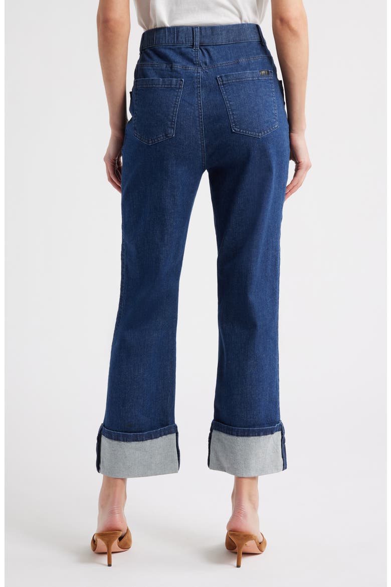 Cuffed Skimmer Jeans, Alternate, color, DARK RINSE WASH