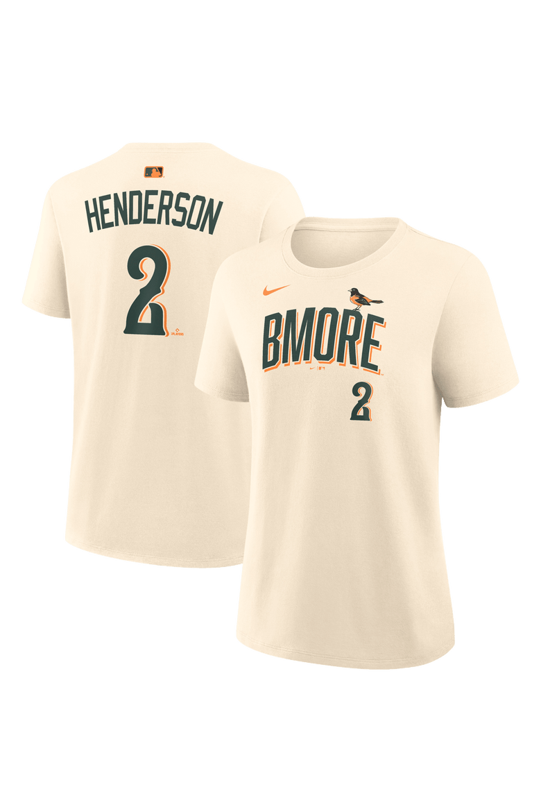 Women's Nike Gunnar Henderson Cream Baltimore Orioles 2026 City Connect Name & Number T-Shirt, Main, color, Cream