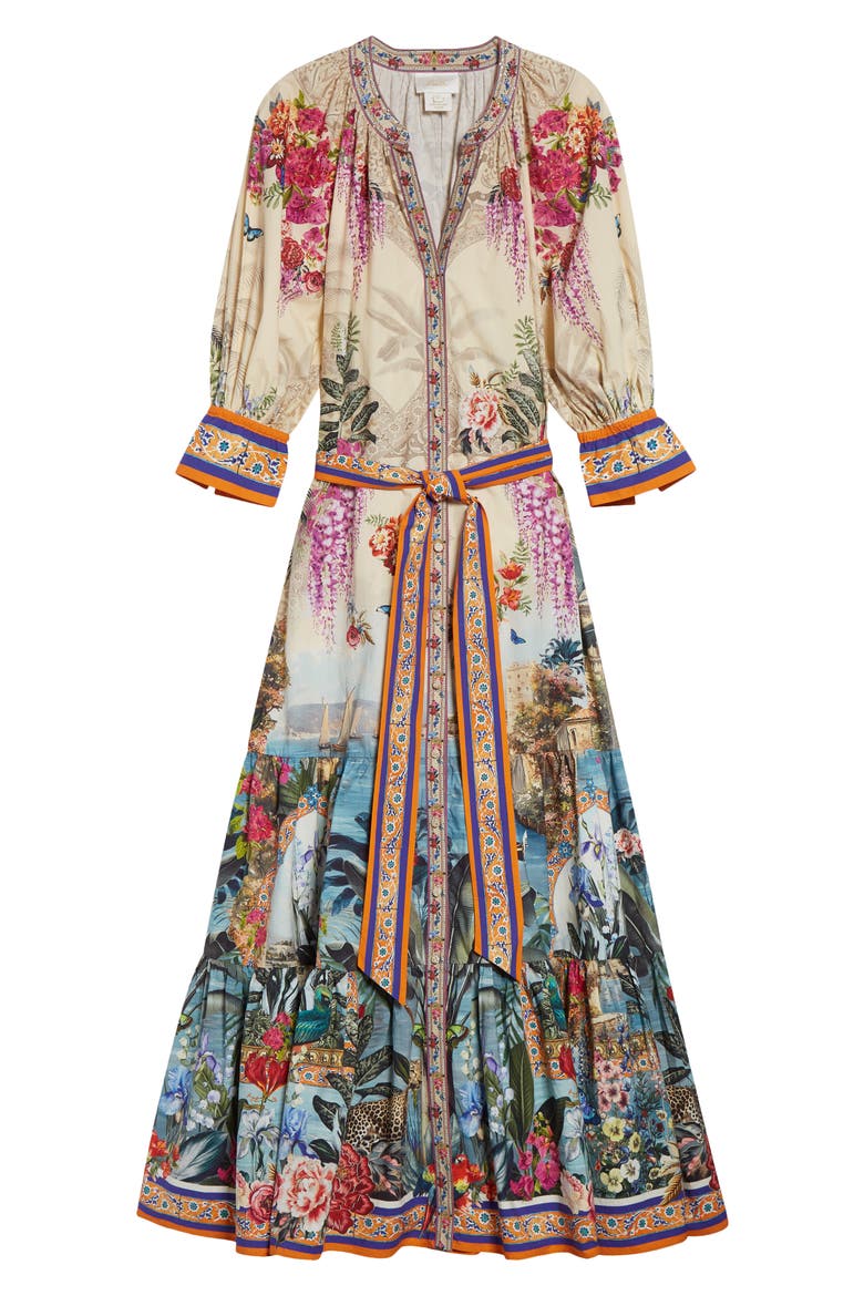 Bodrum Botanicals Print Tiered Maxi Dress, Alternate, color, BODRUM BOTANICALS
