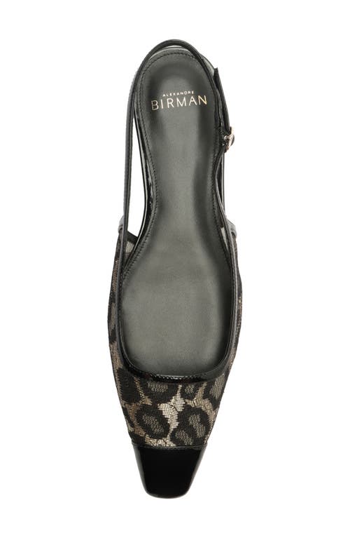 Alexandre Birman Olivia Cap Toe Lace Slingback Flat In Animal Print