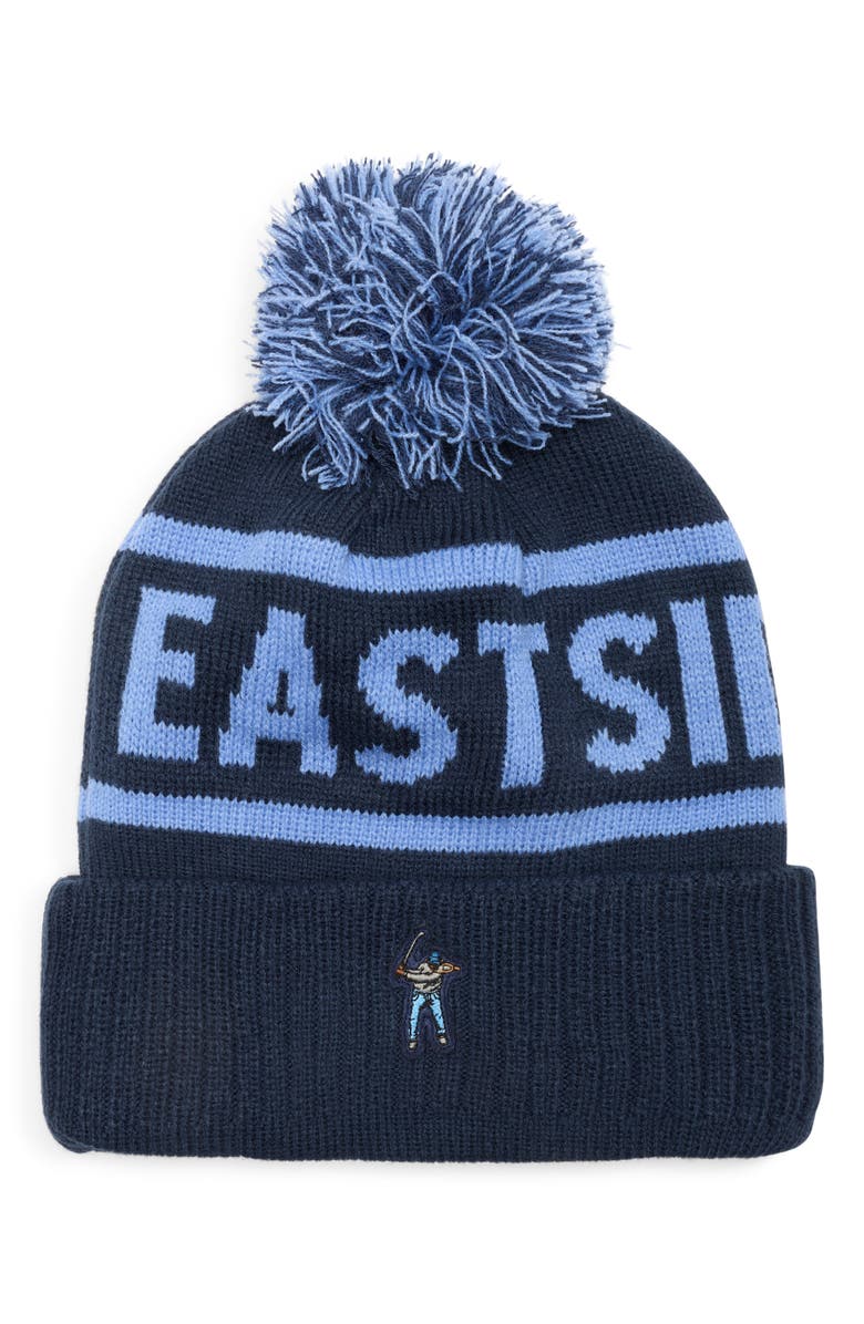 Eastside Golf Pom Pom Beanie, Main, color, Midnight Navy