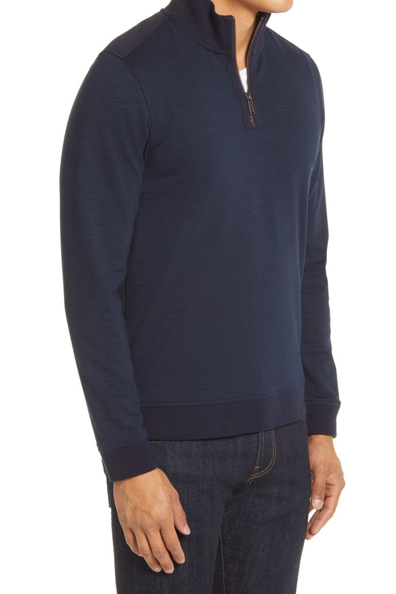 Caravan Slim Fit Quarter Zip Top, Alternate, color, DARK NAVY