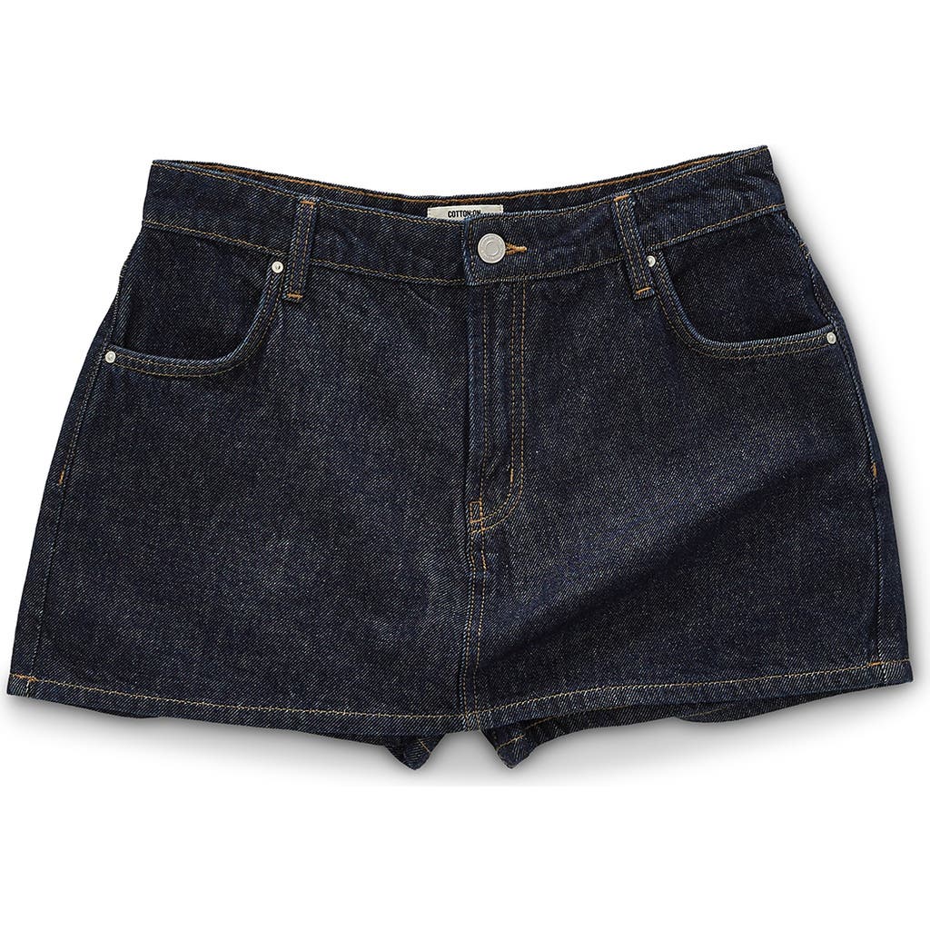 Cotton On Mini Denim Skort In Gray