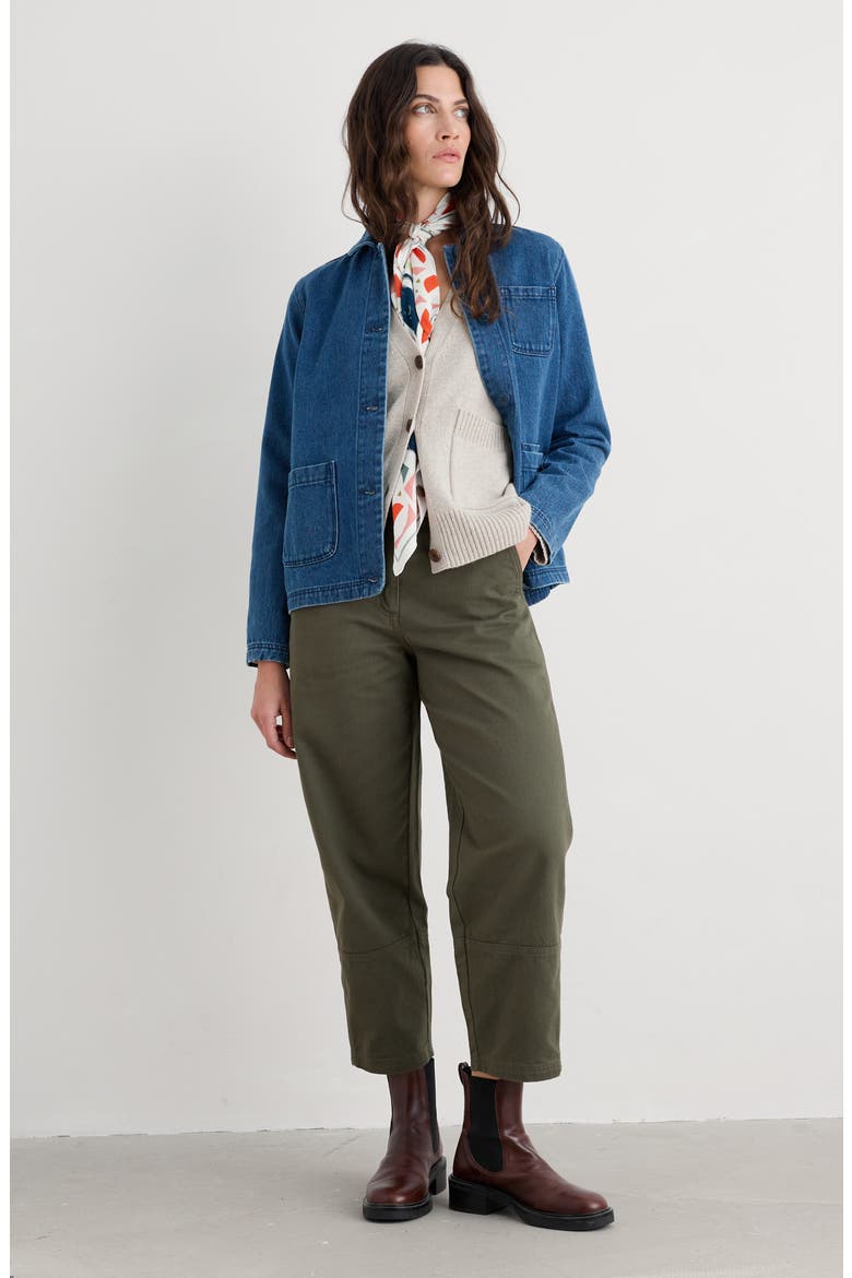 Painted Forms Ankle Barrel Leg Organic Cotton Pants, Alternate, color, NORI