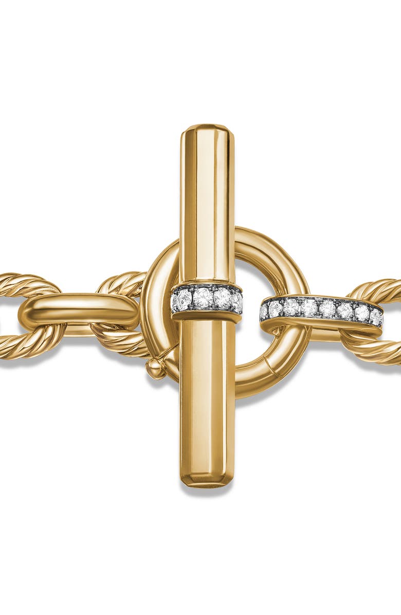 David Yurman Lexington Chain 18K Gold Bracelet, Alternate, color, Diamond/ Yellow Gold