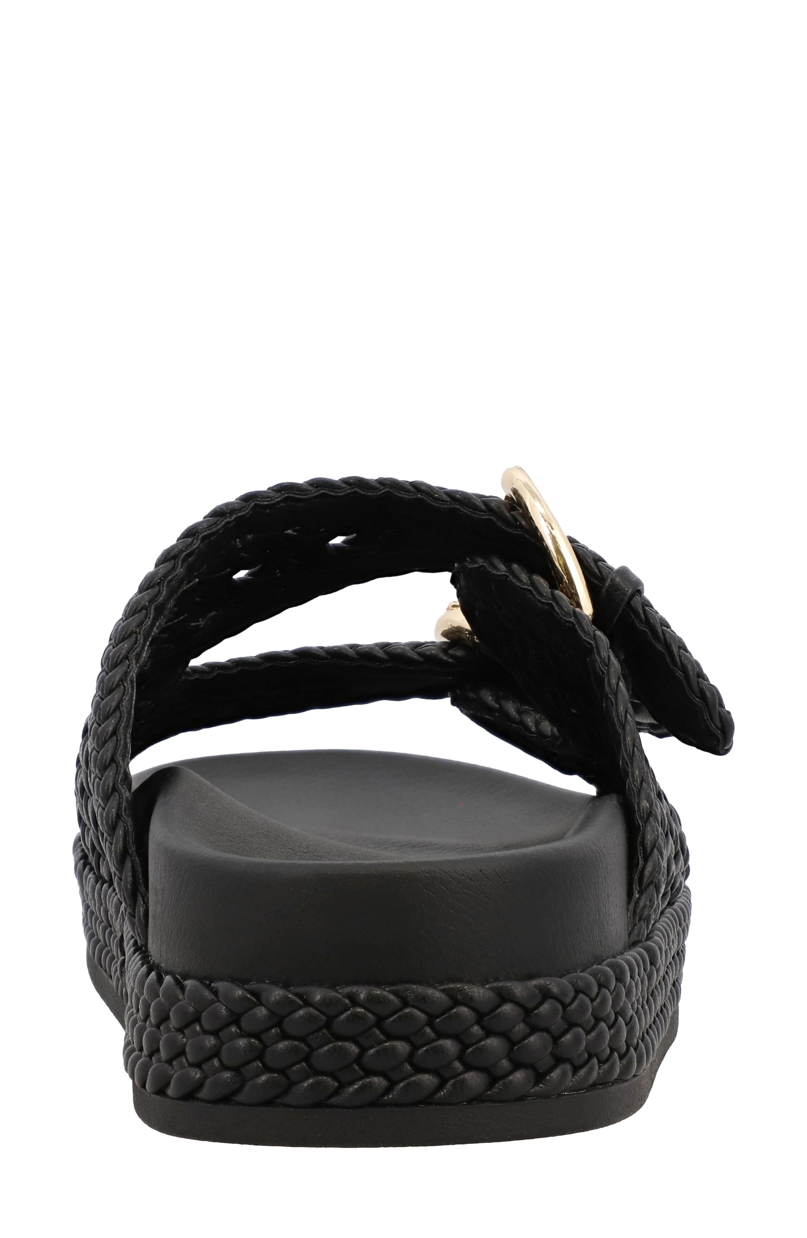 MIA Braided Buckle Strap Platform Sandal, Alternate, color, Black