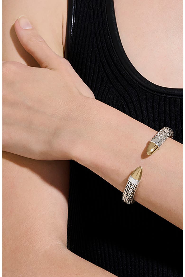 Spear 50 Flex Cuff Bracelet, Alternate, color, SILVER AND GOLD