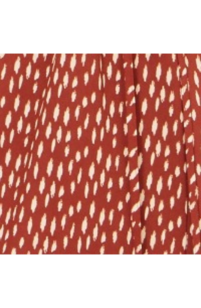 Yumi Spot Wrap Midi Dress, Alternate, color, Brown