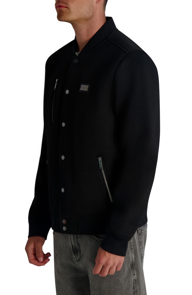 KARL LAGERFELD PARIS Bomber Jacket, Alternate, color, Black