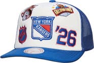 Mitchell & Ness Men's Mitchell & Ness White/Blue New York Rangers Gridlock Trucker Adjustable Hat