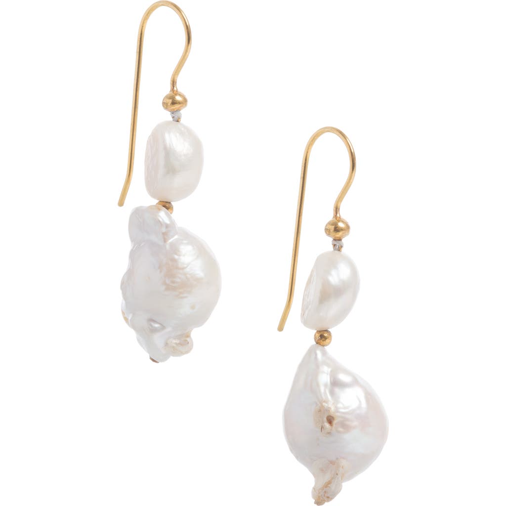 Freya Rose Baroque Pearl Mid Drops in Gold  product