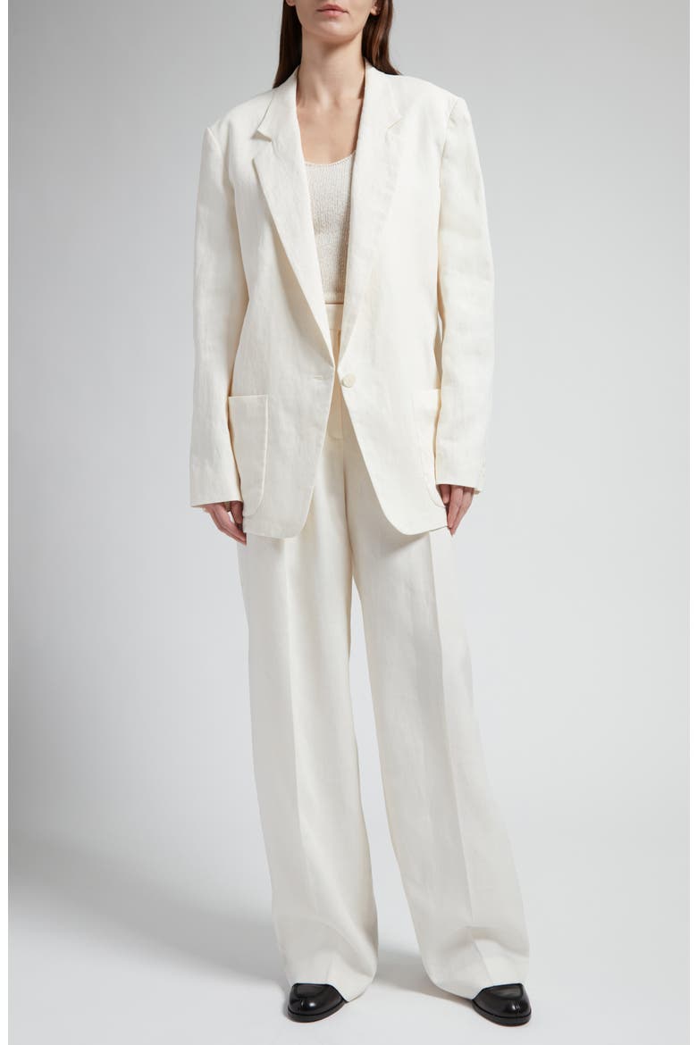Enza Linen Blazer, Alternate, color, OFF WHITE