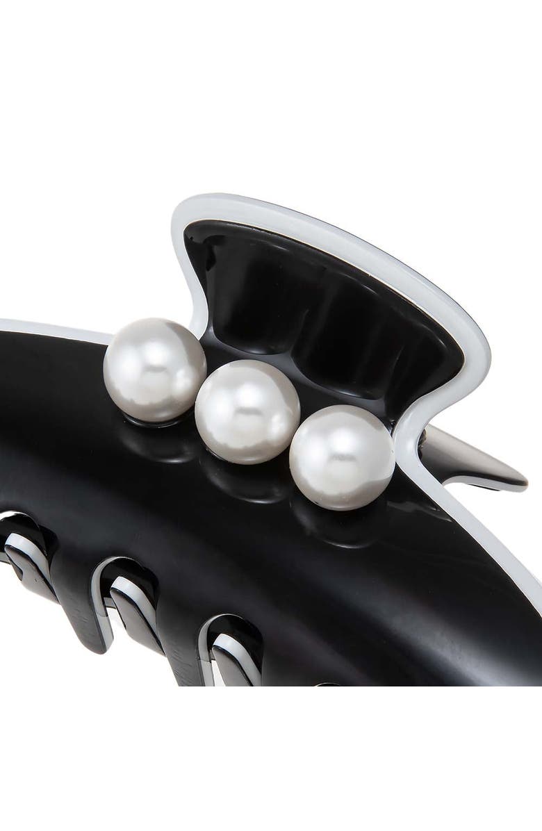 BY ADINA EDEN Triple Pearl Classic Medium Claw Clip, Alternate, color,