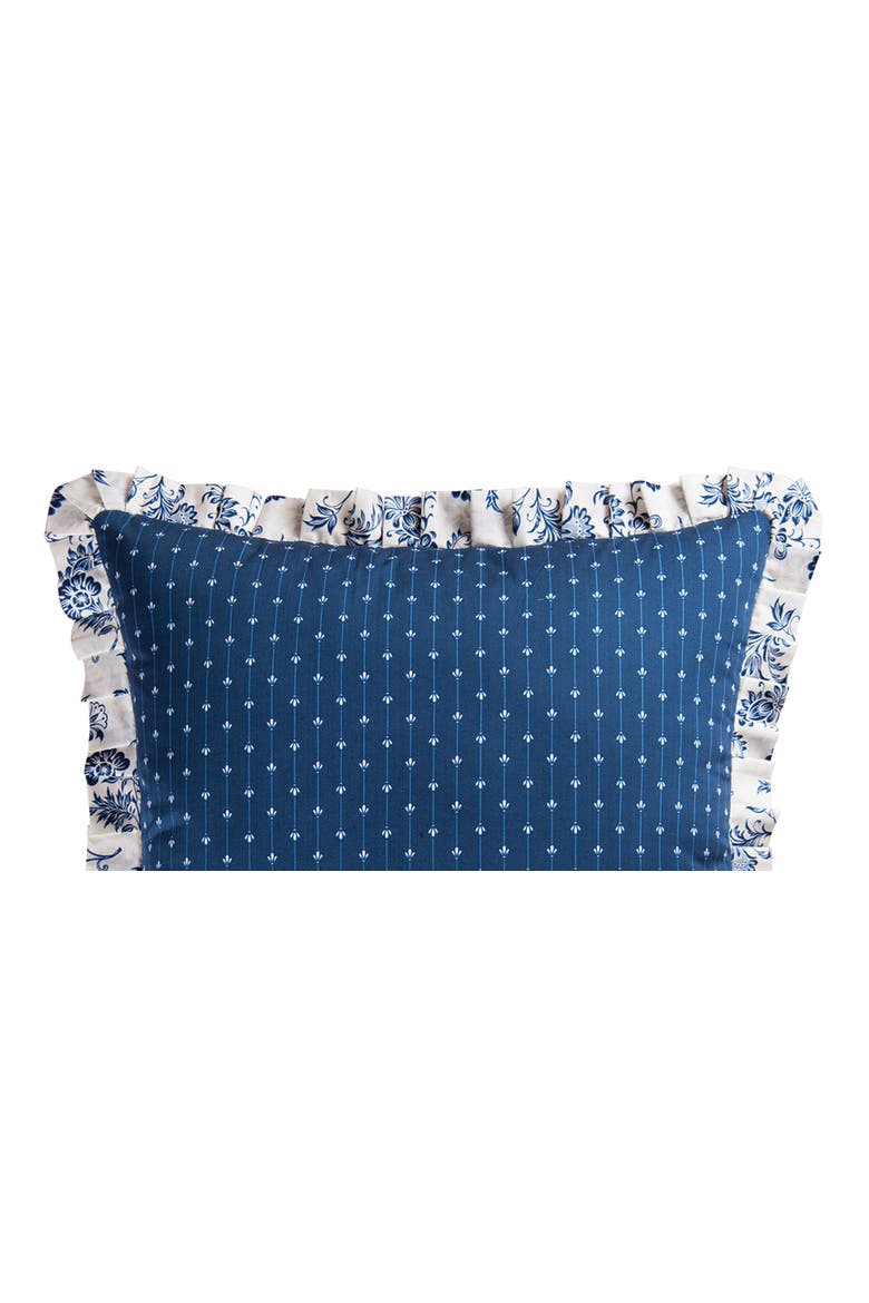 26" x 26" Colonial Williamsburg 26" x 26" Stafford Ruffle Cotton Euro Sham - Machine Washable, Alternate, color, Blue