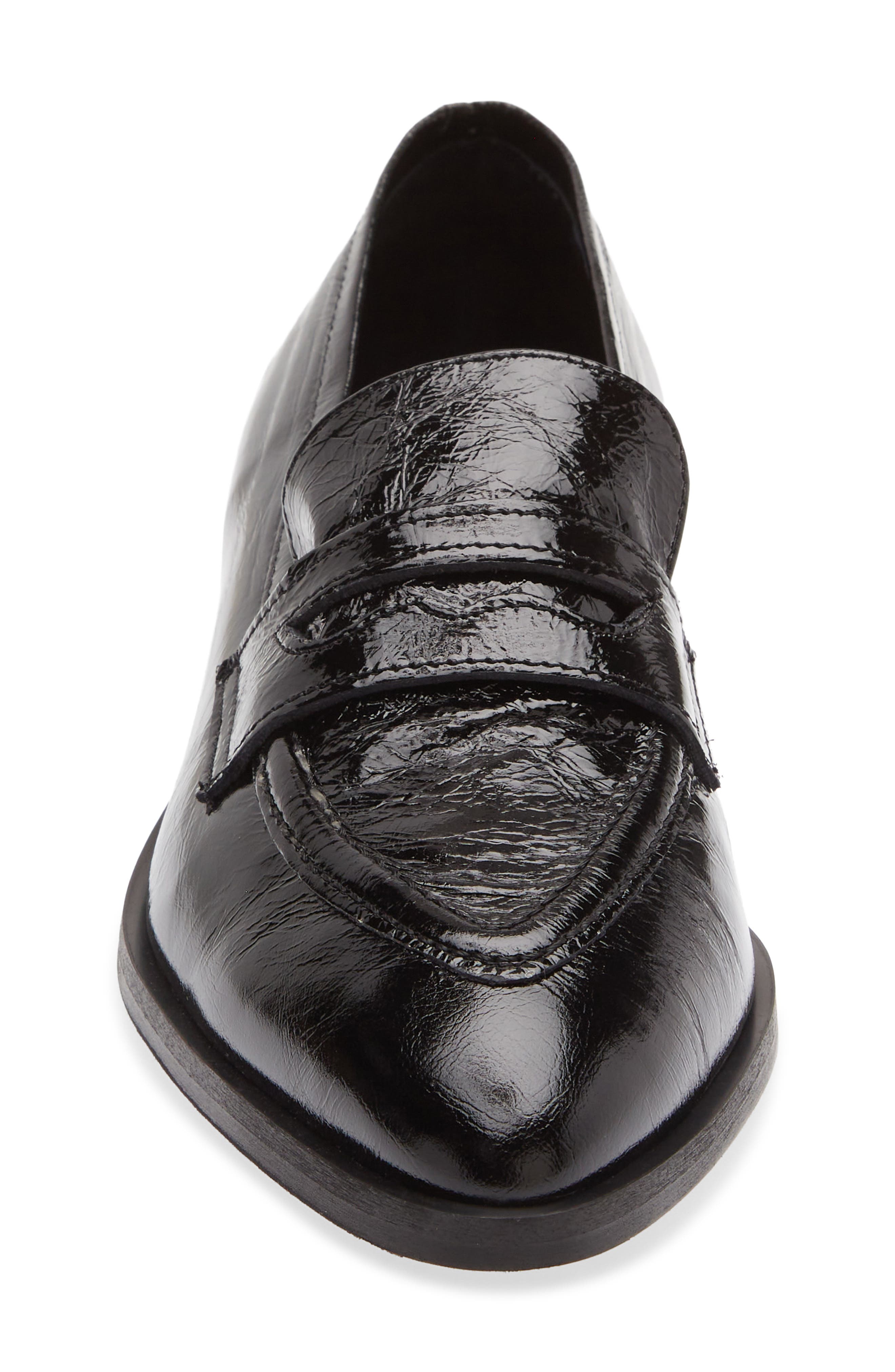 Adrian Pointed Toe Loafer, Alternate, color, BLACK PATENT