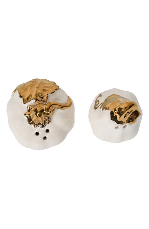 Juliska Forest Walk Pumpkin Salt & Pepper Shakers In Gold