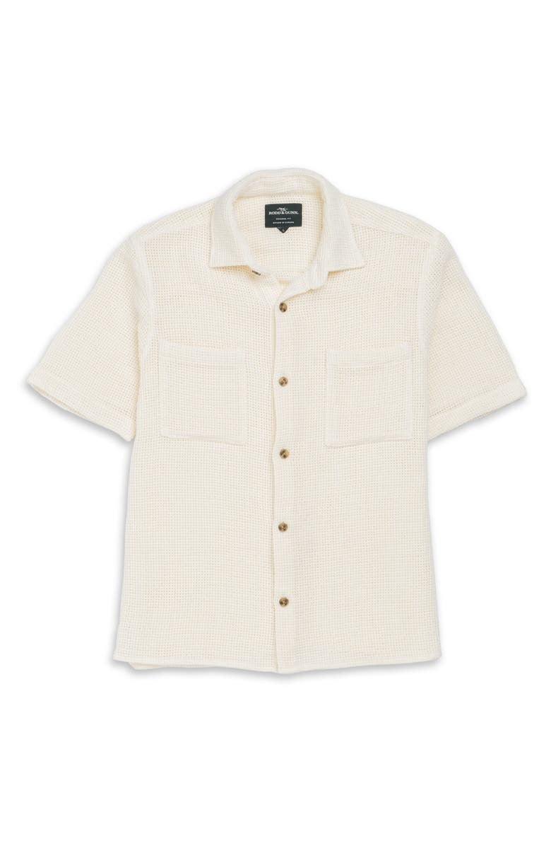 Rodd & Gunn Enstone Lane Short Sleeve Cotton Mesh Button-Up Shirt, Alternate, color, Barley