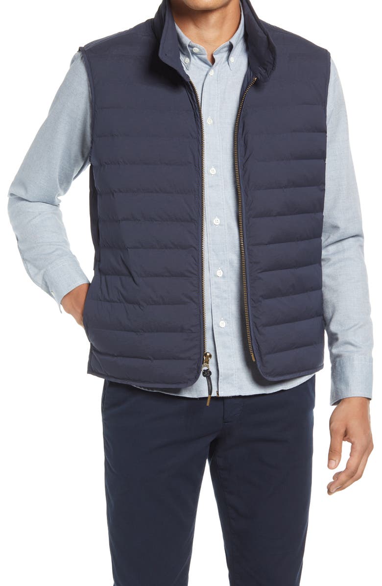 Billy Reid Baffle Water Resistant Insulated Vest, Main, color, Dark Navy