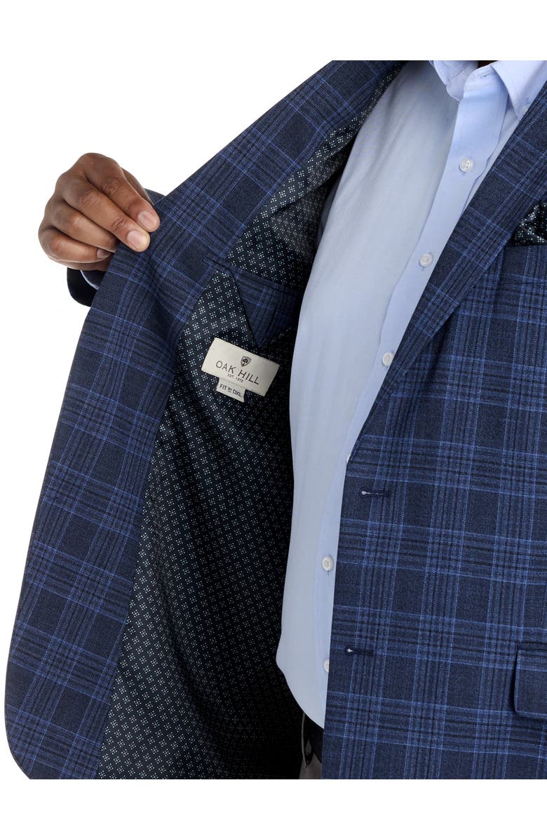 Oak Hill by DXL Big & Tall Denim Plaid Sport Coat, Alternate, color, Blue
