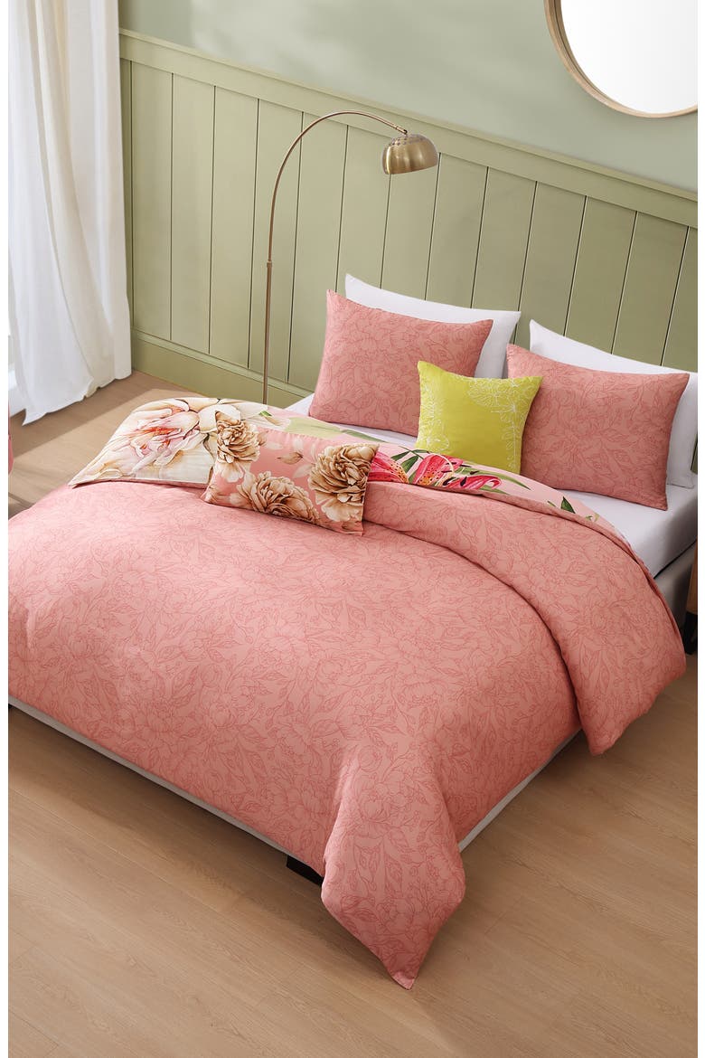 Spring Forever Reversible Cotton Sateen Comforter Set, Alternate, color, PINK