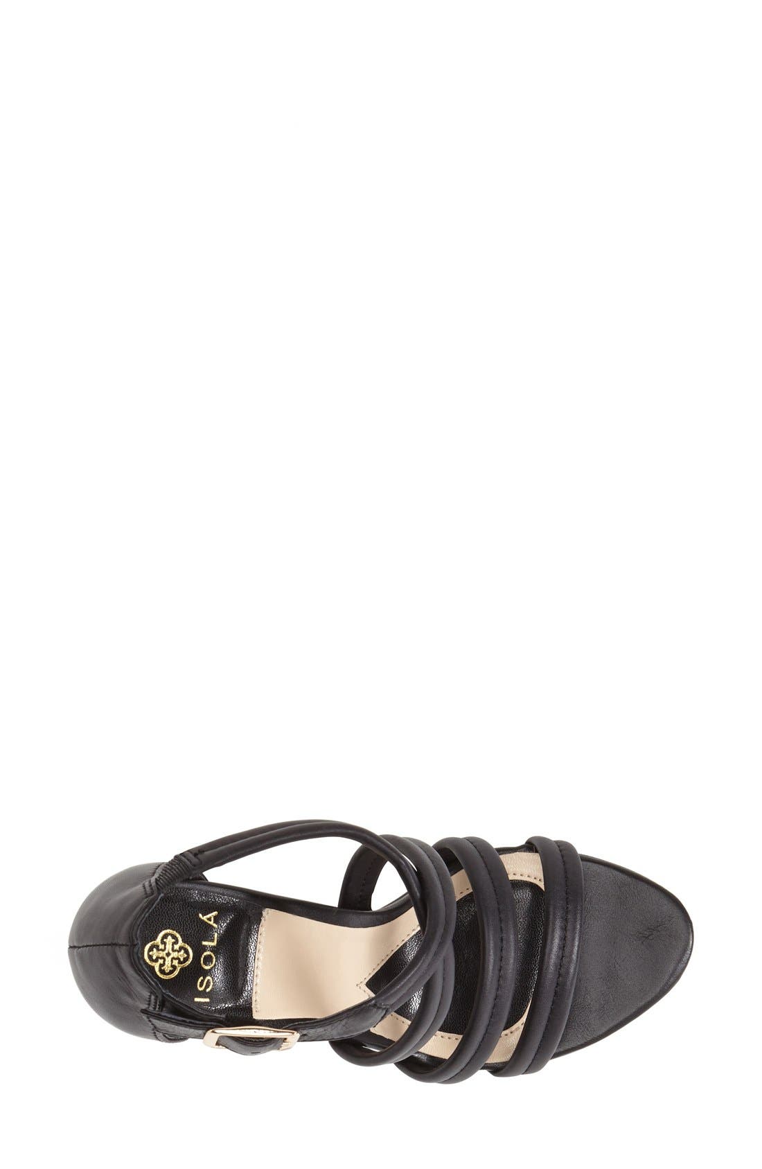 Isola 'Delora' Strappy Suede Sandal, Alternate, color, BLACK