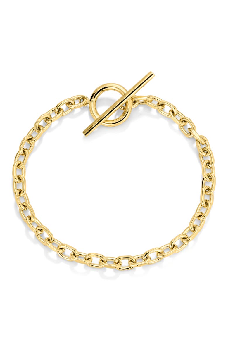 Cuban Chain T Bar Bracelet, Main, color, GOLD