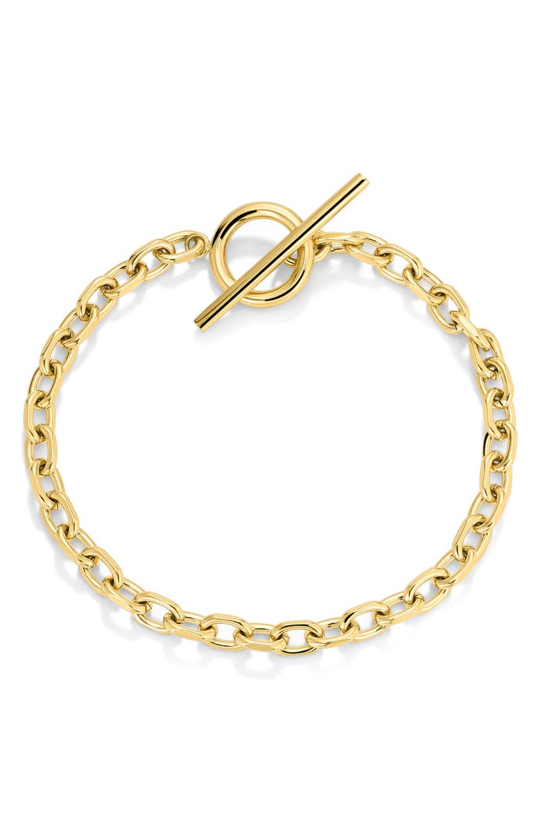 D.LOUISE Cuban Chain T Bar Bracelet, Main, color, Gold