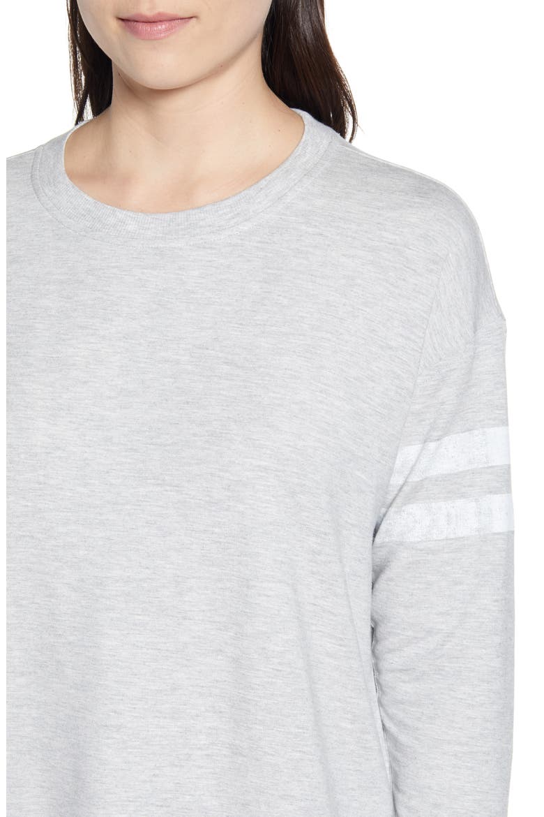 Varsity Stripe Sweatshirt, Alternate, color, GRAY HEATHER