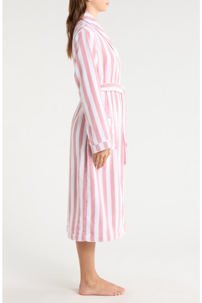 Hydro Cotton Terry Robe, Alternate, color, PINK STRIPE
