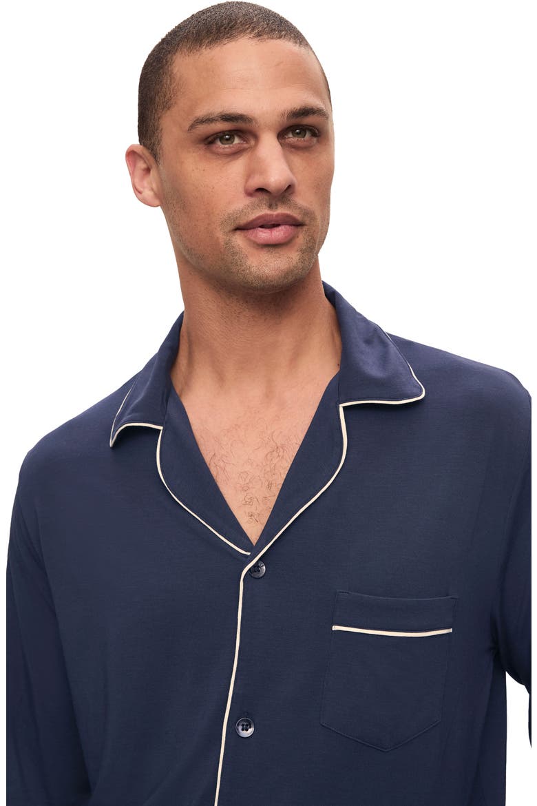 William Stretch Tencel® Modal Long Pajamas, Alternate, color, NAVY