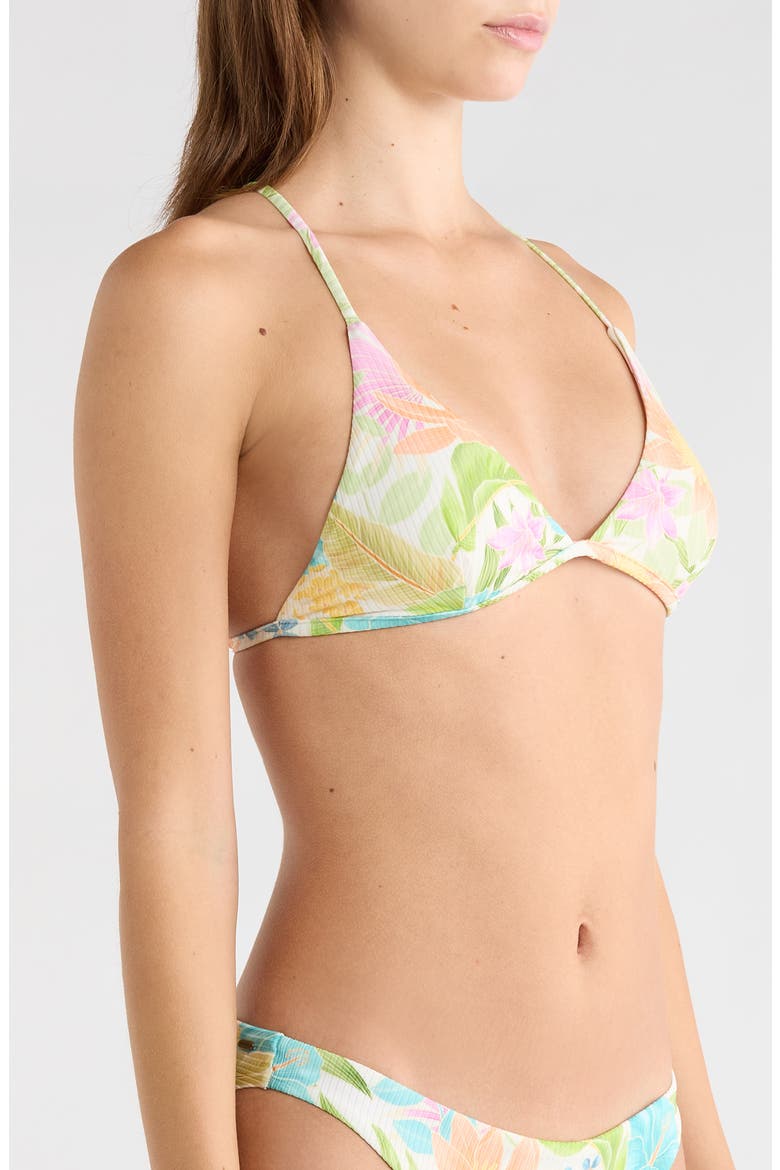 Catalina Island Floral Triangle Bikini Top, Alternate, color, GREEN MULTI