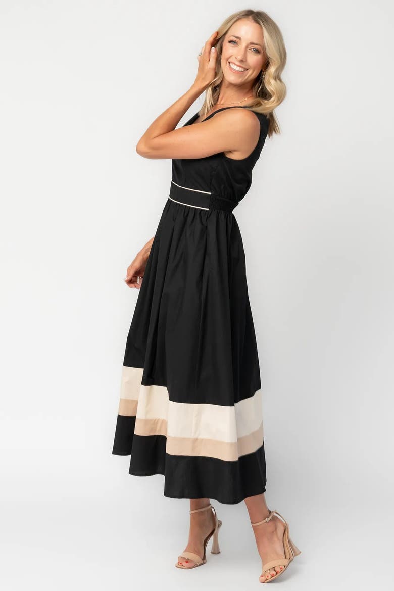 Oxford Midi Dress, Alternate, color, Black