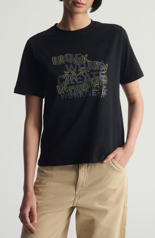 Brooklyn Industries Live Work Create Cotton Graphic T-shirt In Black