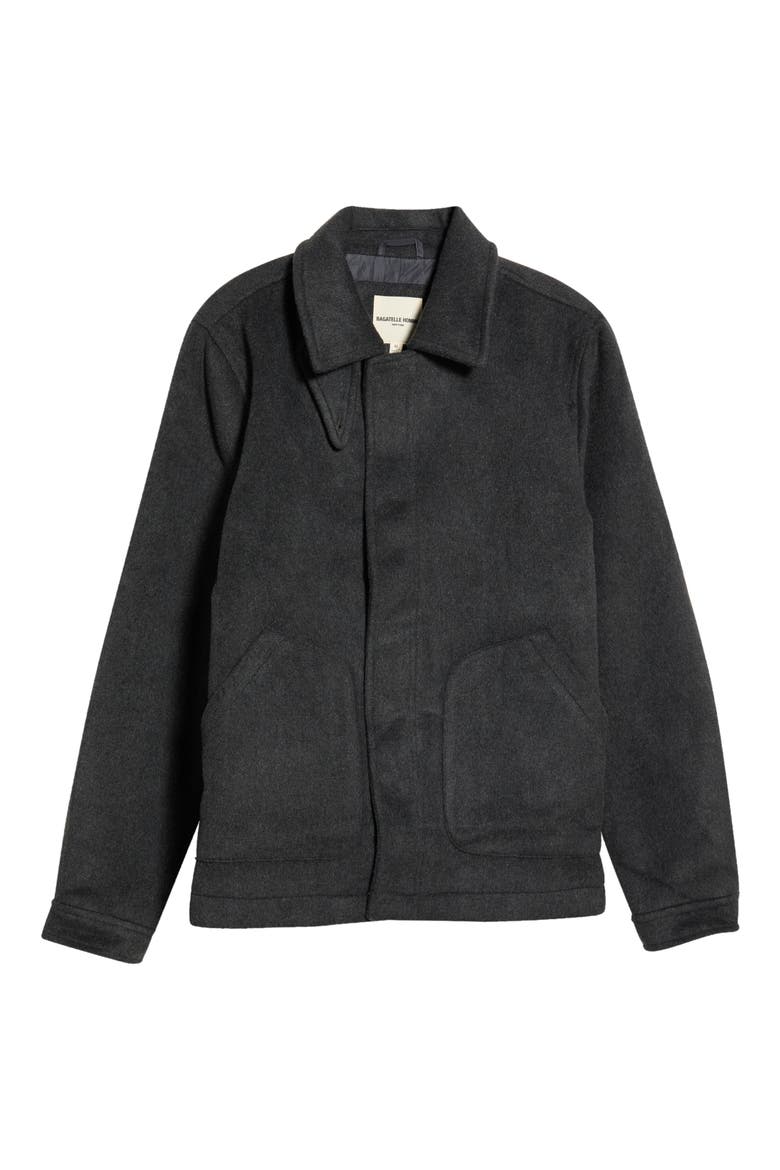 Wool Blend Blouson Jacket, Main, color, GREY