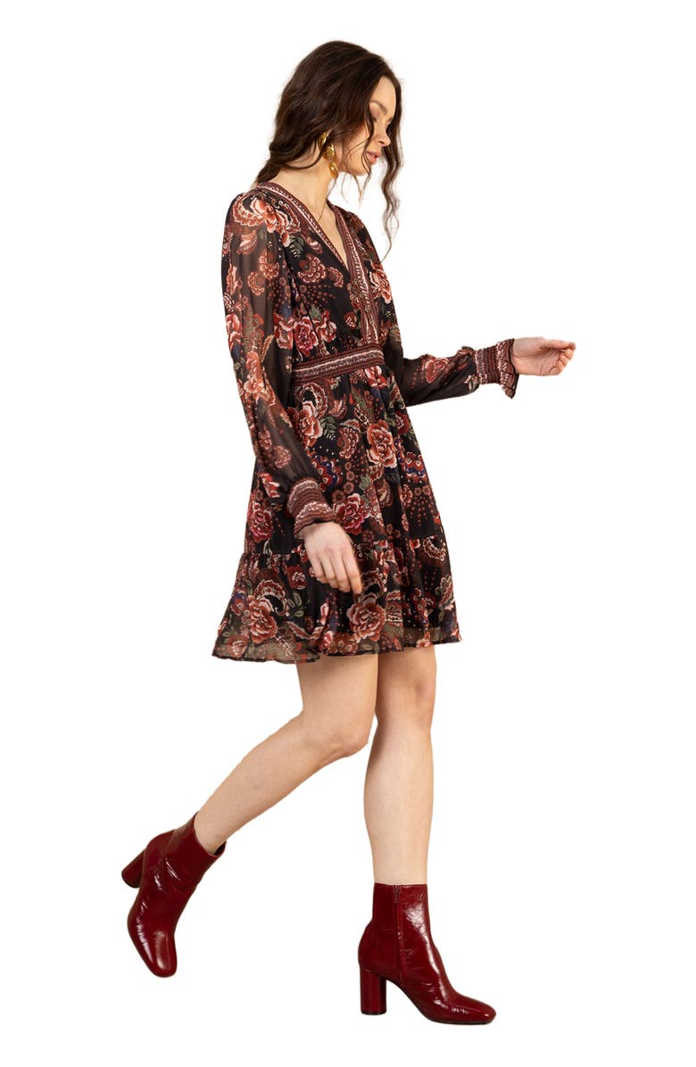 Hale Bob Paityn Chiffon Dress, Alternate, color, Black