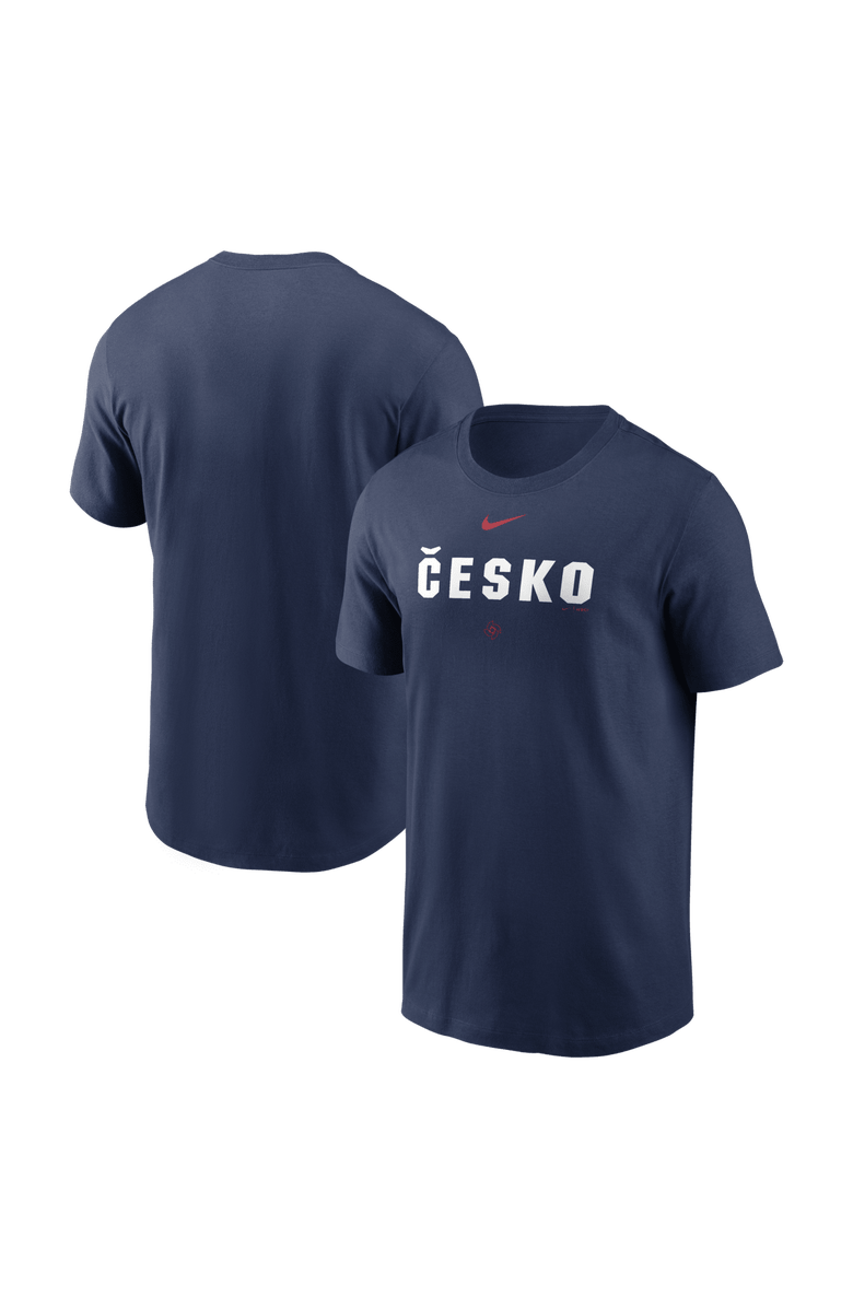 Nike Men's Nike  Navy Czech Republic Baseball 2026 World Baseball Classic Wordmark T-Shirt, Main, color, Navy