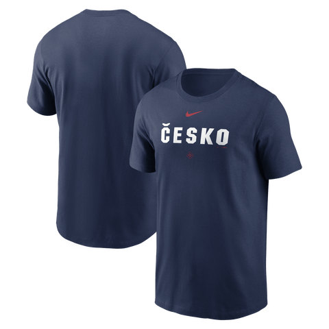 Men's Nike  Navy Czech Republic Baseball 2026 World Baseball Classic Wordmark T-Shirt