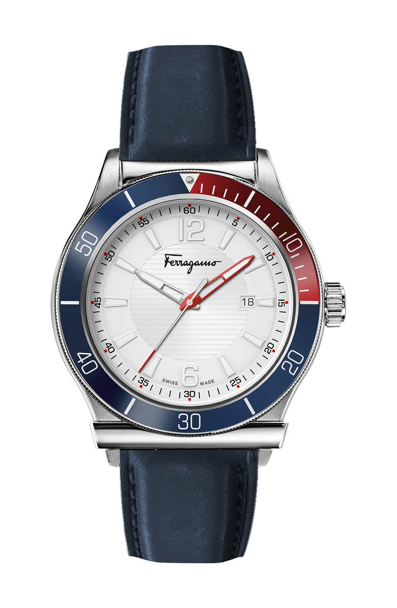 FERRAGAMO Women's Ferragamo 1898 Sport Watch, 44mm, Main, color, Blue Multi