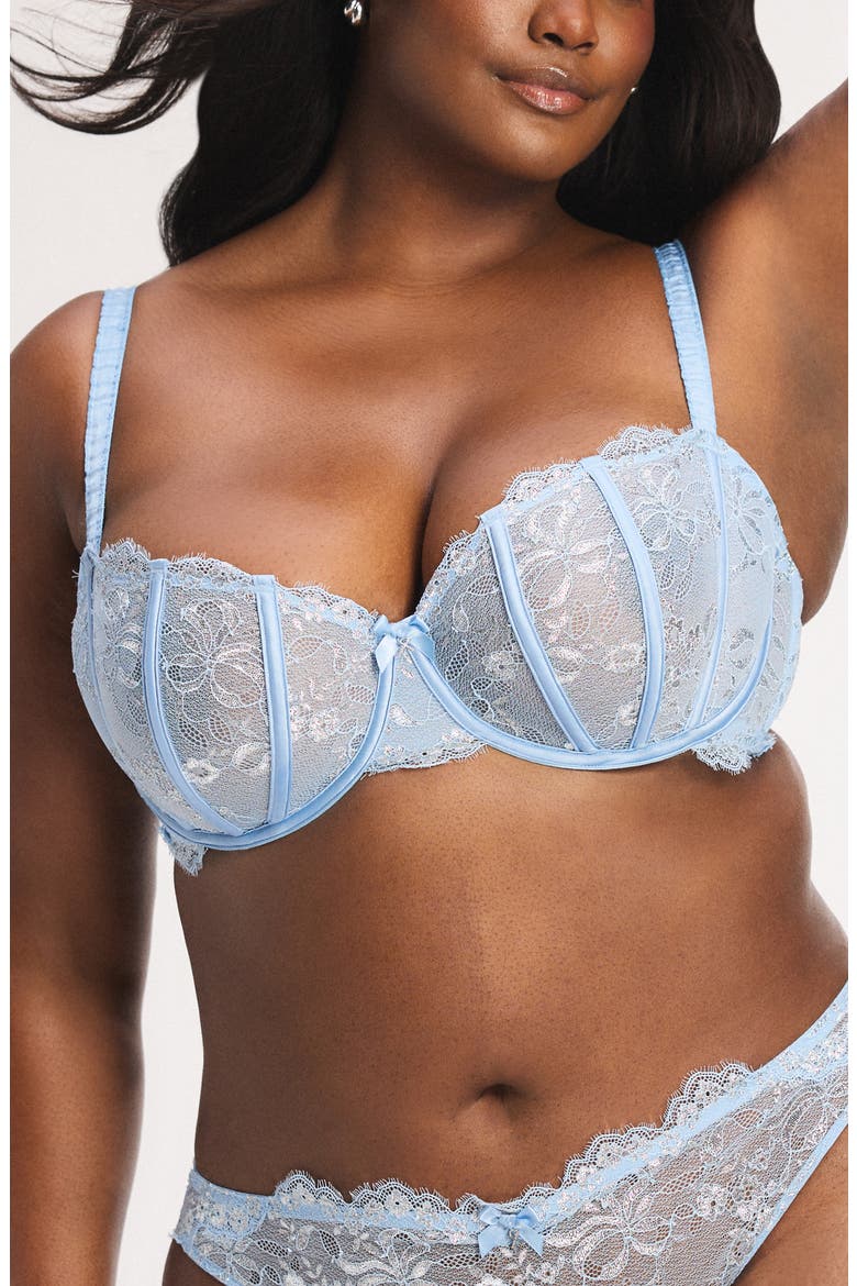 Bedroom Belle Unlined Balconette Bra, Alternate, color, ENDLESS BLUE