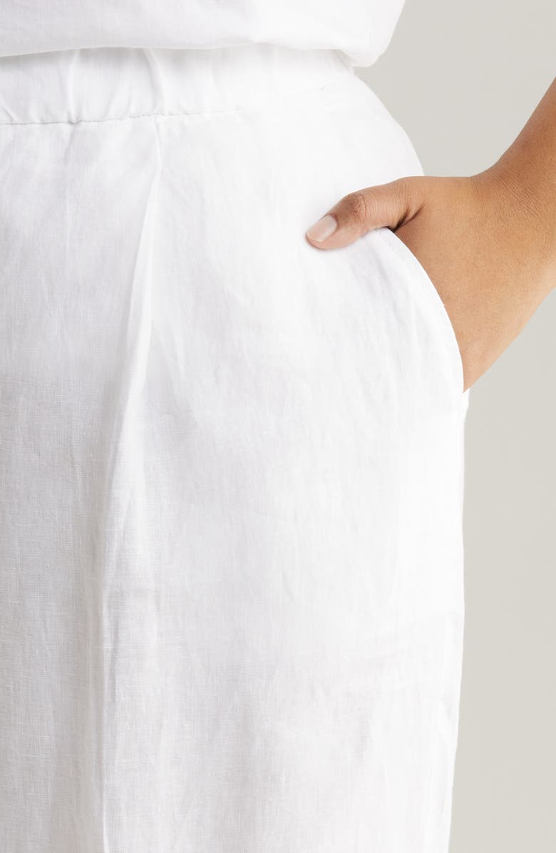 Eileen Fisher High Waist Pleated Organic Linen Wide Leg Pants, Alternate, color,